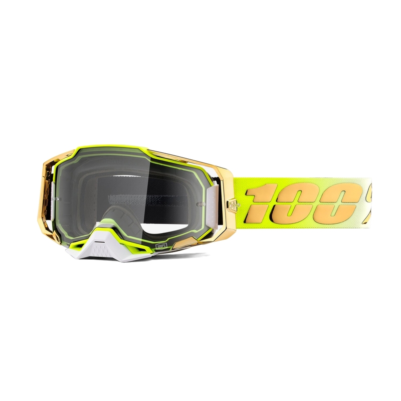 Motokrosové brýle 100% ARMEGA Feelgood zlaté (čiré plexi)