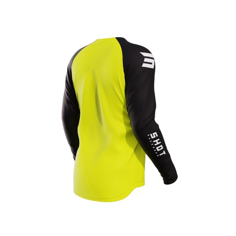 Dětský motokrosový dres Shot Raw Kid Escape černo-fluo žlutý výprodej