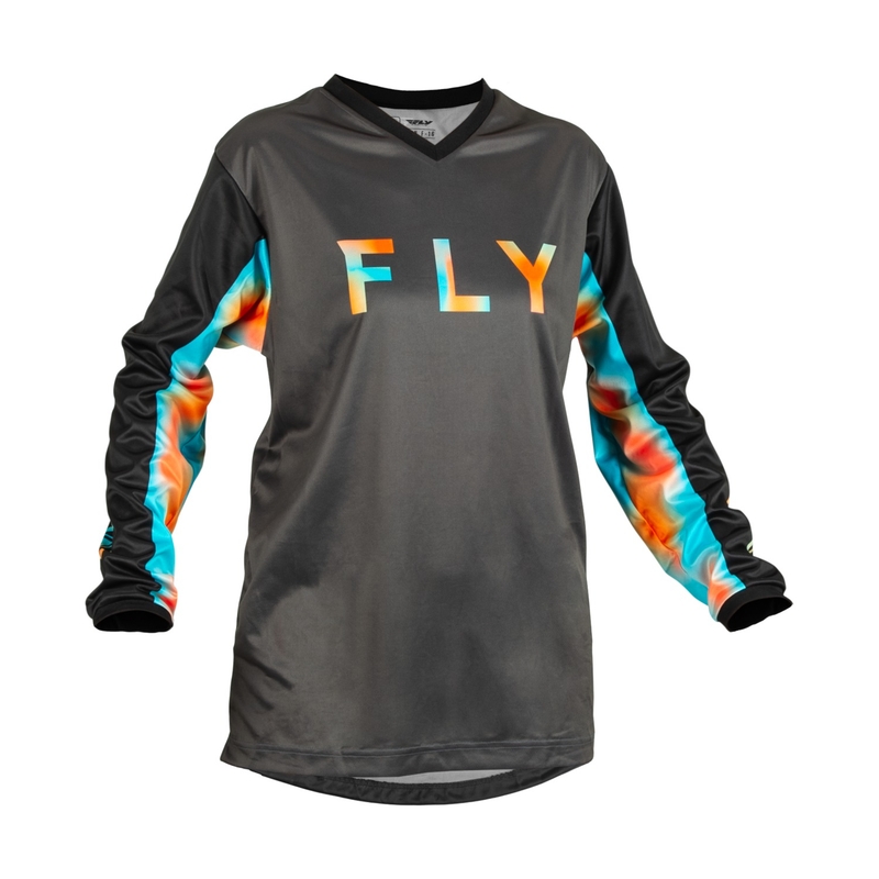 Dámský motokrosový dres FLY Racing F-16 2023 černo-růžovo-modrý