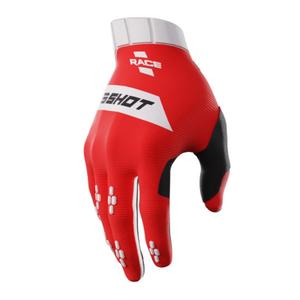 Motokrossi kindad Shot Race valge-punane