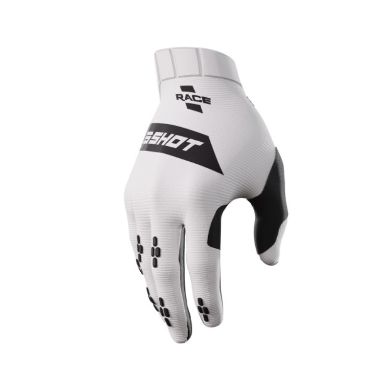 Motokrossi kindad Shot Race valge-mustad