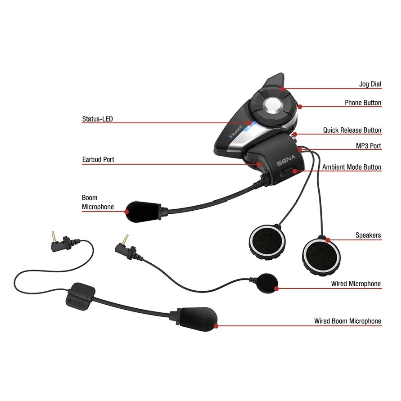 2 tk bluetooth-käed-vabad kõrvaklappide komplekt SENA 20S EVO