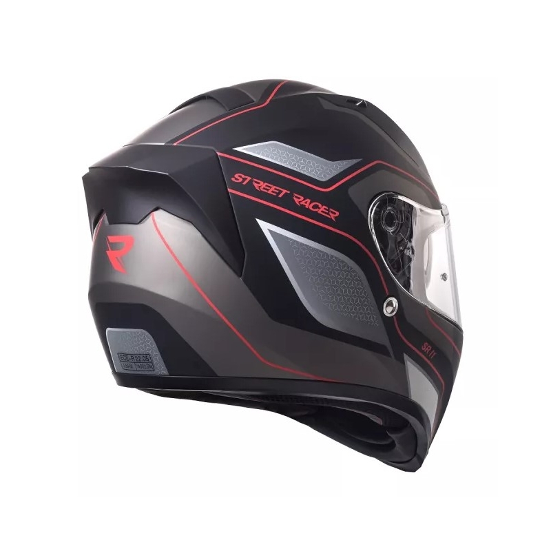 Helma na motorku Street Racer SR I1 černo-šedo-červená - II. jakost