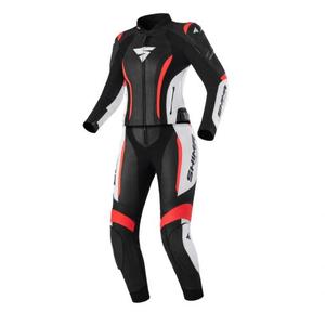 Naiste Shima Miura 2.0 must-valge-fluoripunane mootorratta kombinesoon