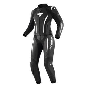 Naiste Shima Miura 2.0 must-valge mootorratta kombinesoon