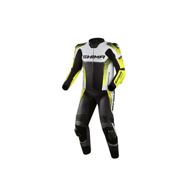 Shima STR 2.0 must-valge-fluo kollane mootorratta kombinesoon