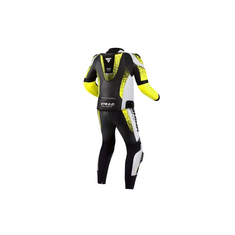 Shima STR 2.0 must-valge-fluo kollane mootorratta kombinesoon