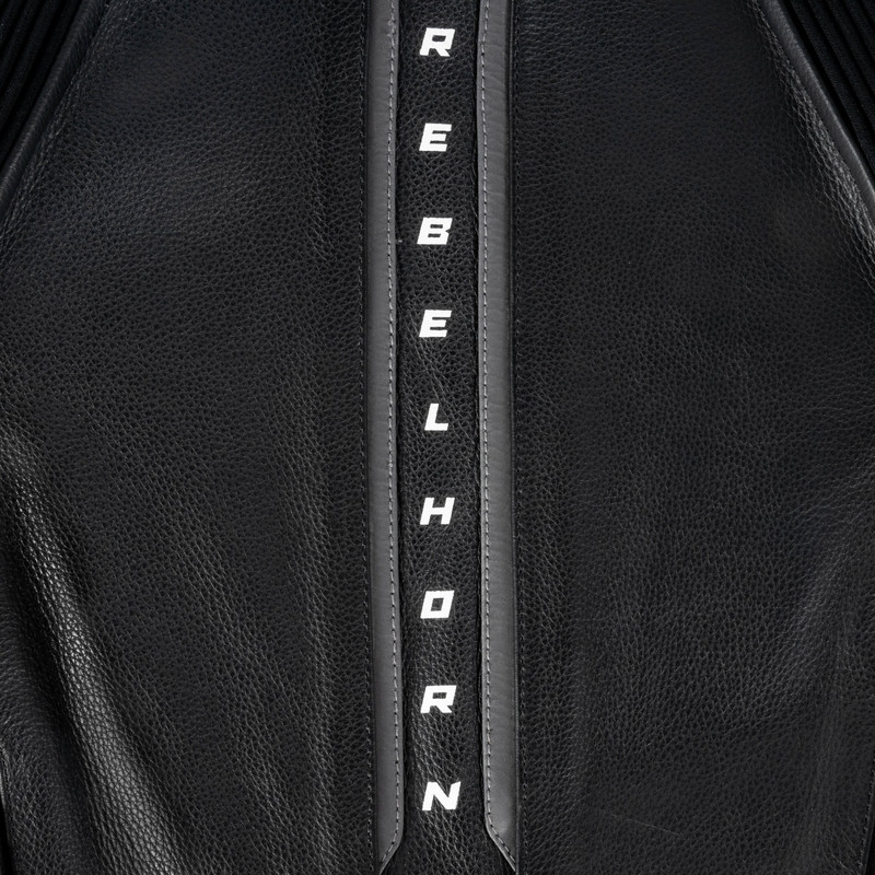 Rebelhorn Veloce must-valge nahast mootorratta jakk