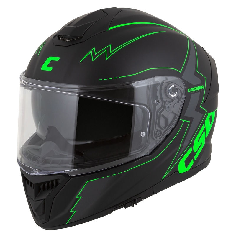 Integral mootorratta kiiver Cassida Integral GT 2.1 Flash must-fluo roheline-hall