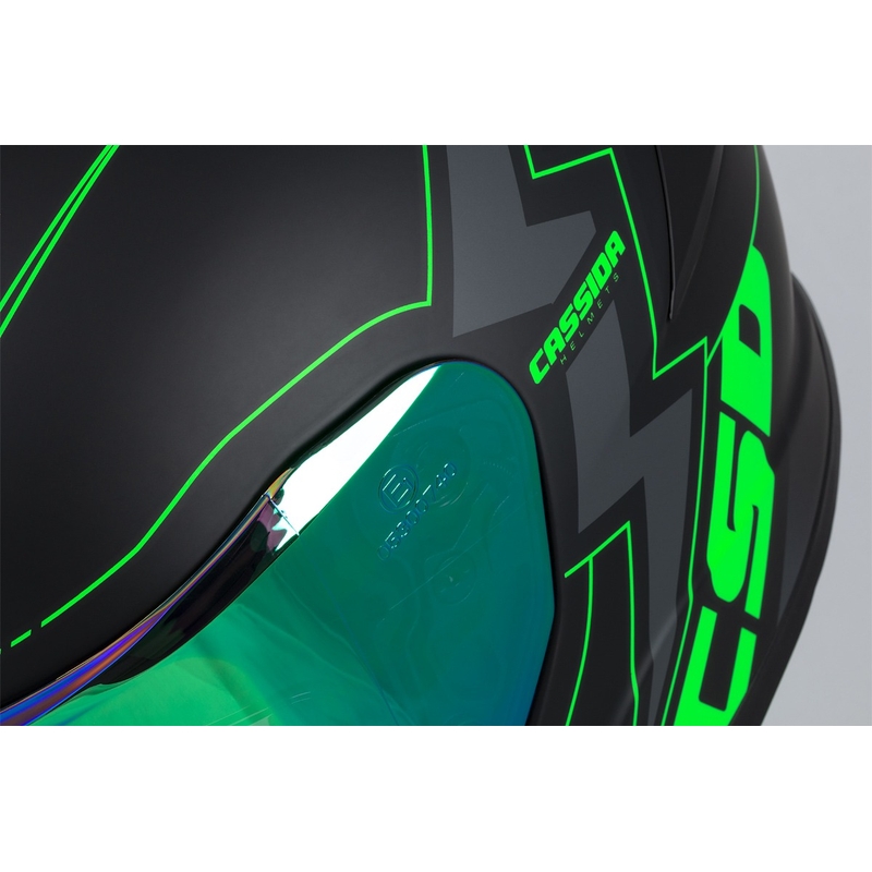 Integral mootorratta kiiver Cassida Integral GT 2.1 Flash must-fluo roheline-hall