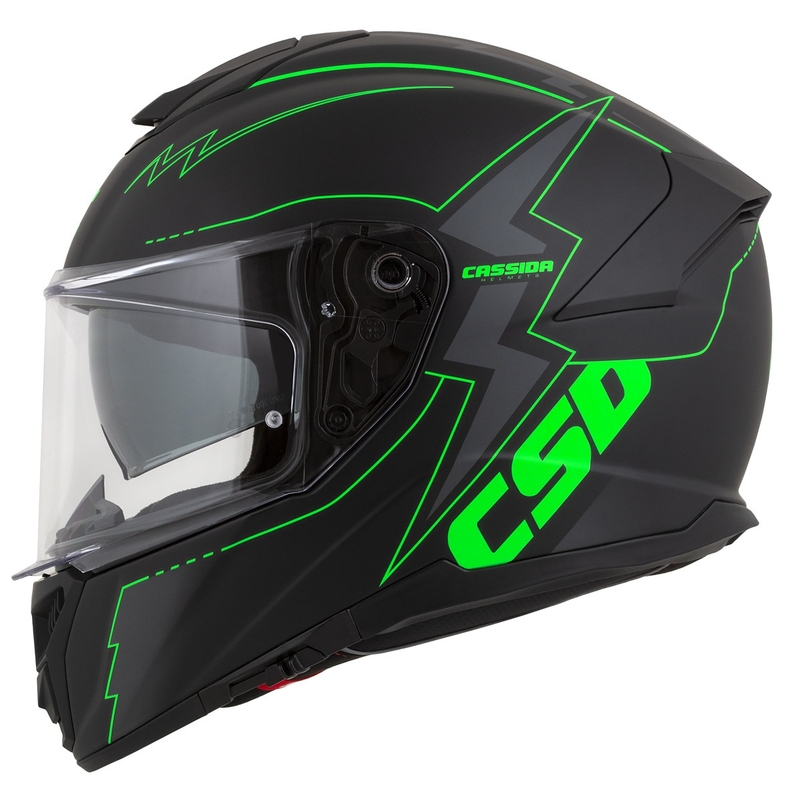 Integral mootorratta kiiver Cassida Integral GT 2.1 Flash must-fluo roheline-hall