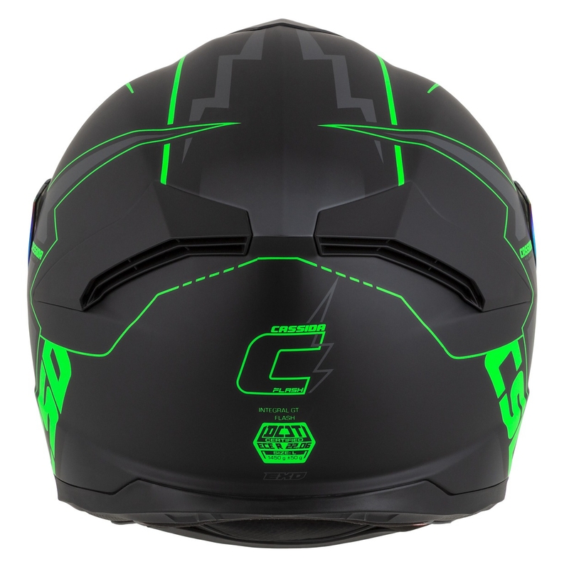 Integral mootorratta kiiver Cassida Integral GT 2.1 Flash must-fluo roheline-hall