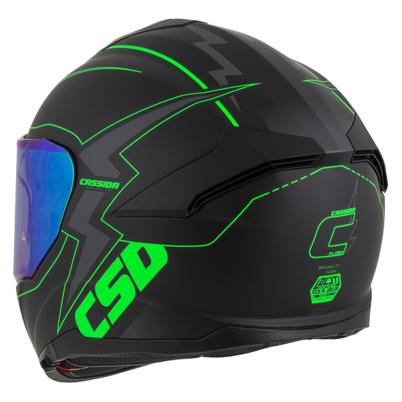 Integral mootorratta kiiver Cassida Integral GT 2.1 Flash must-fluo roheline-hall