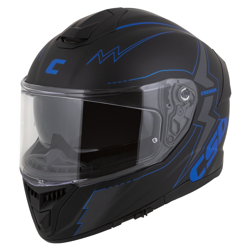 Integral mootorratta kiiver Cassida Integral GT 2.1 Flash must-sinine-hall