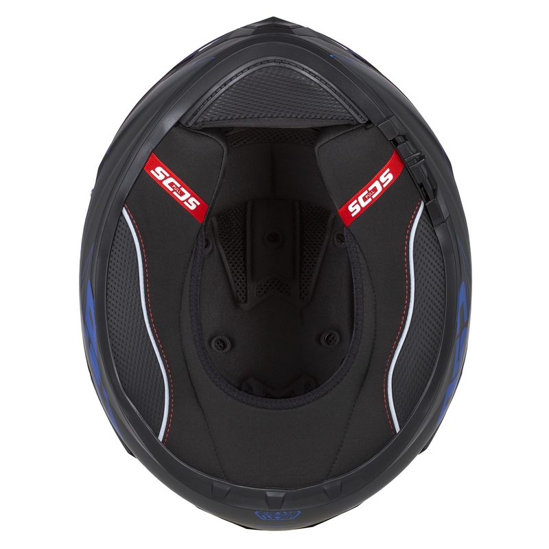 Integral mootorratta kiiver Cassida Integral GT 2.1 Flash must-sinine-hall