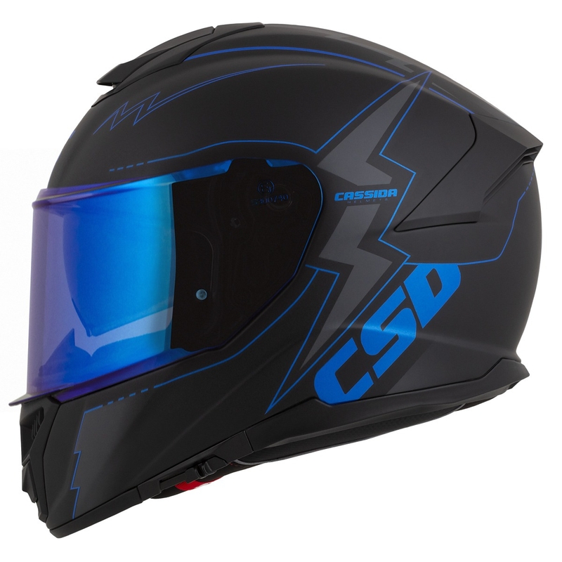 Integral mootorratta kiiver Cassida Integral GT 2.1 Flash must-sinine-hall