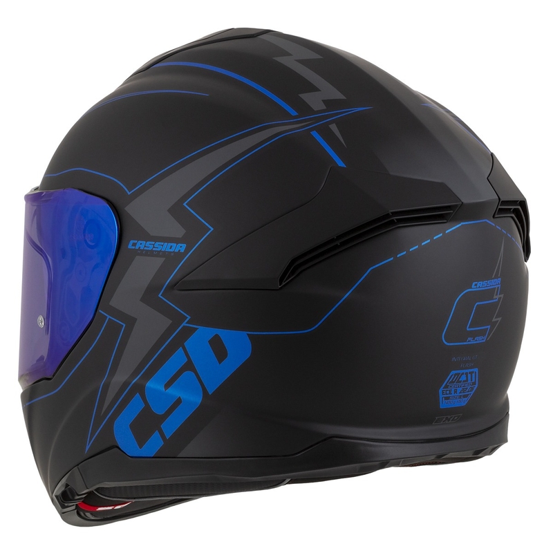 Integral mootorratta kiiver Cassida Integral GT 2.1 Flash must-sinine-hall