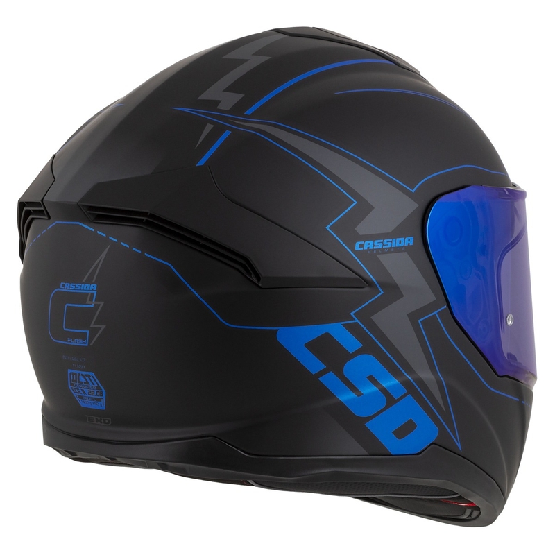 Integral mootorratta kiiver Cassida Integral GT 2.1 Flash must-sinine-hall