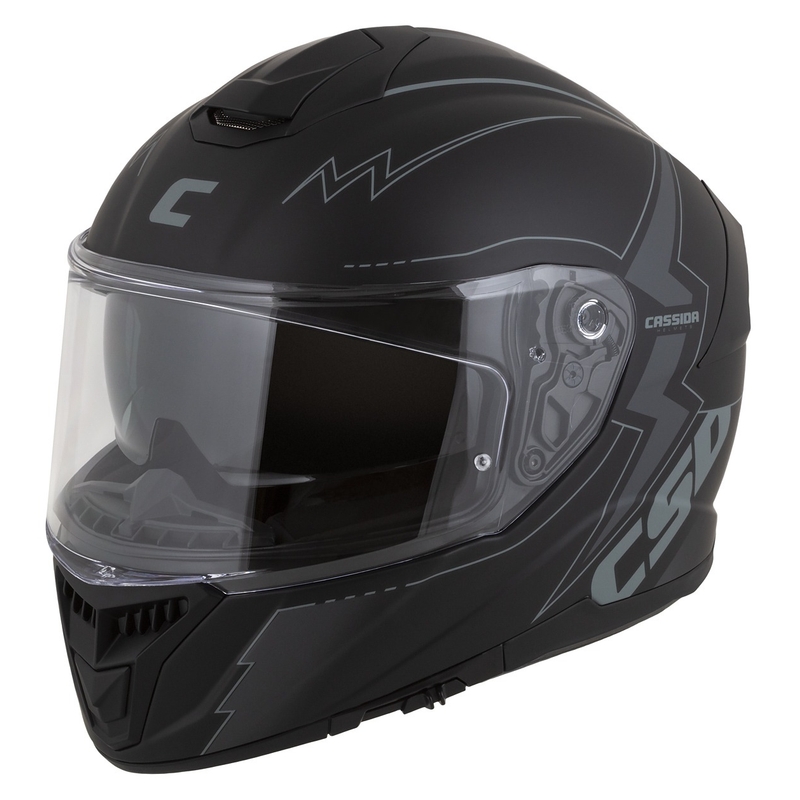 Cassida Integral GT 2.1 Flash Black-Grey Integral mootorratta kiiver