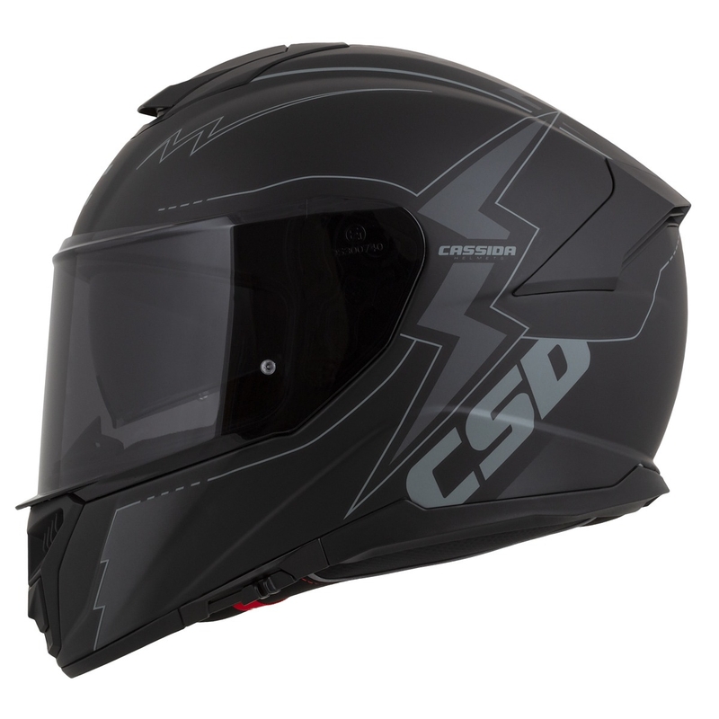 Cassida Integral GT 2.1 Flash Black-Grey Integral mootorratta kiiver
