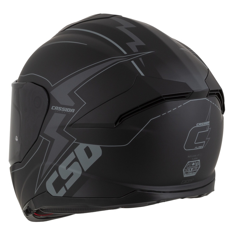 Cassida Integral GT 2.1 Flash Black-Grey Integral mootorratta kiiver