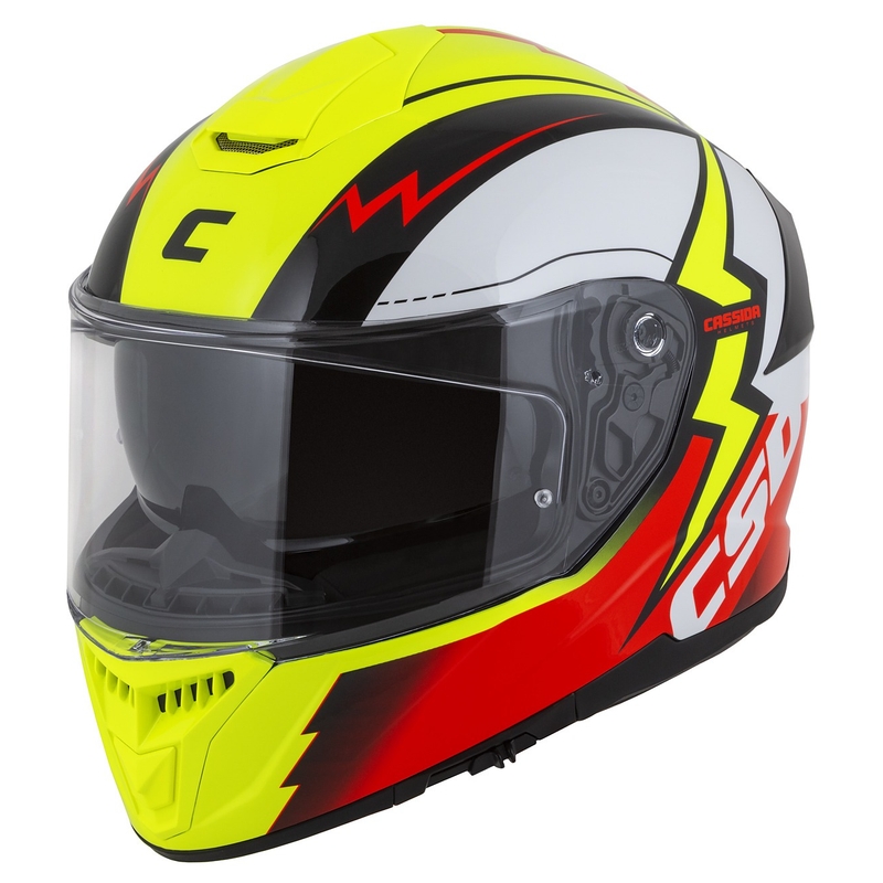Integral mootorratta kiiver Cassida Integral GT 2.1 Flash fluo kollane-punane-must-valge