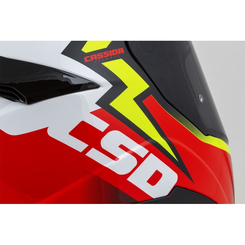 Integral mootorratta kiiver Cassida Integral GT 2.1 Flash fluo kollane-punane-must-valge