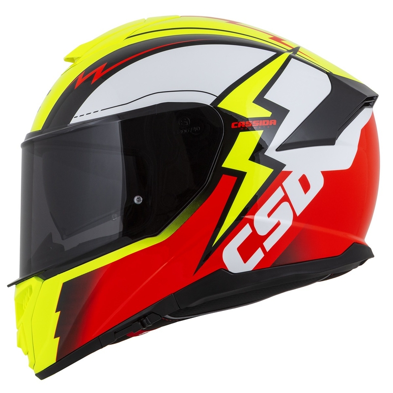 Integral mootorratta kiiver Cassida Integral GT 2.1 Flash fluo kollane-punane-must-valge