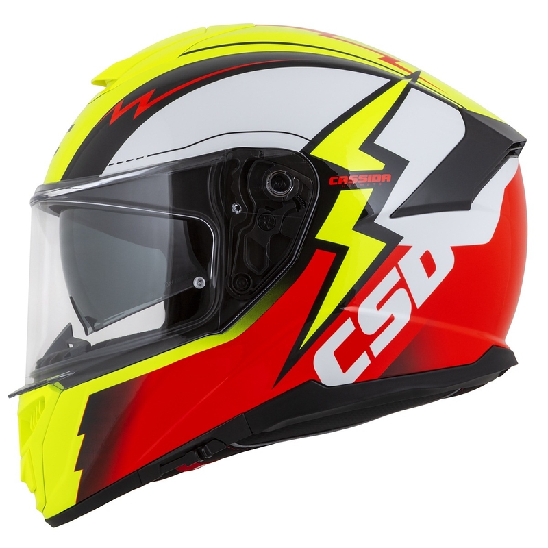 Integral mootorratta kiiver Cassida Integral GT 2.1 Flash fluo kollane-punane-must-valge