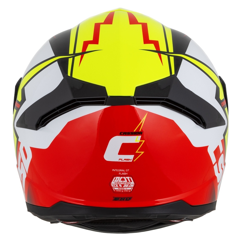 Integral mootorratta kiiver Cassida Integral GT 2.1 Flash fluo kollane-punane-must-valge