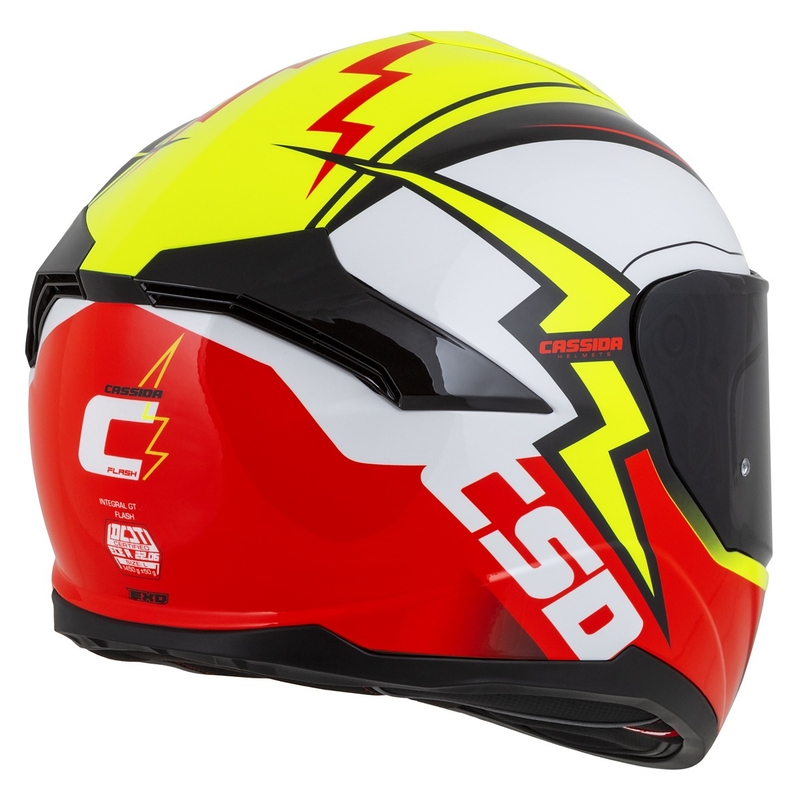 Integral mootorratta kiiver Cassida Integral GT 2.1 Flash fluo kollane-punane-must-valge