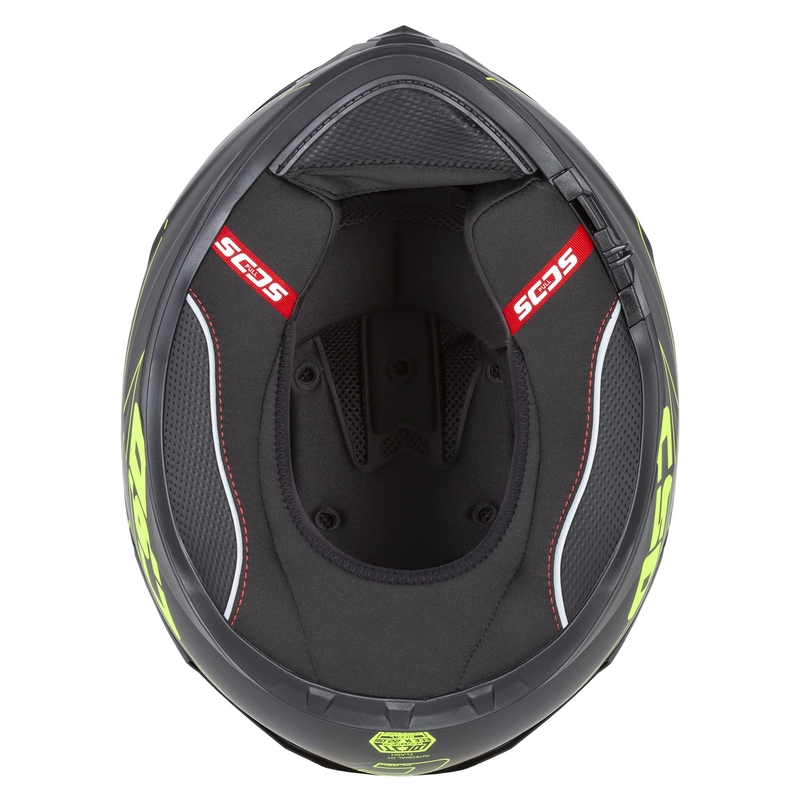 Integral mootorratta kiiver Cassida Integral GT 2.1 Flash must-fluo kollane-hall