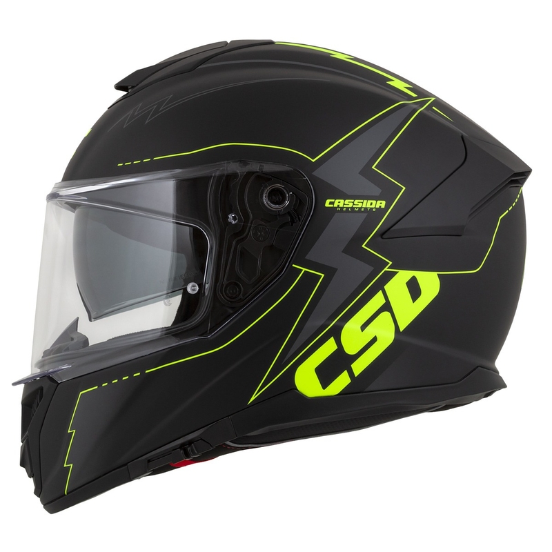 Integral mootorratta kiiver Cassida Integral GT 2.1 Flash must-fluo kollane-hall