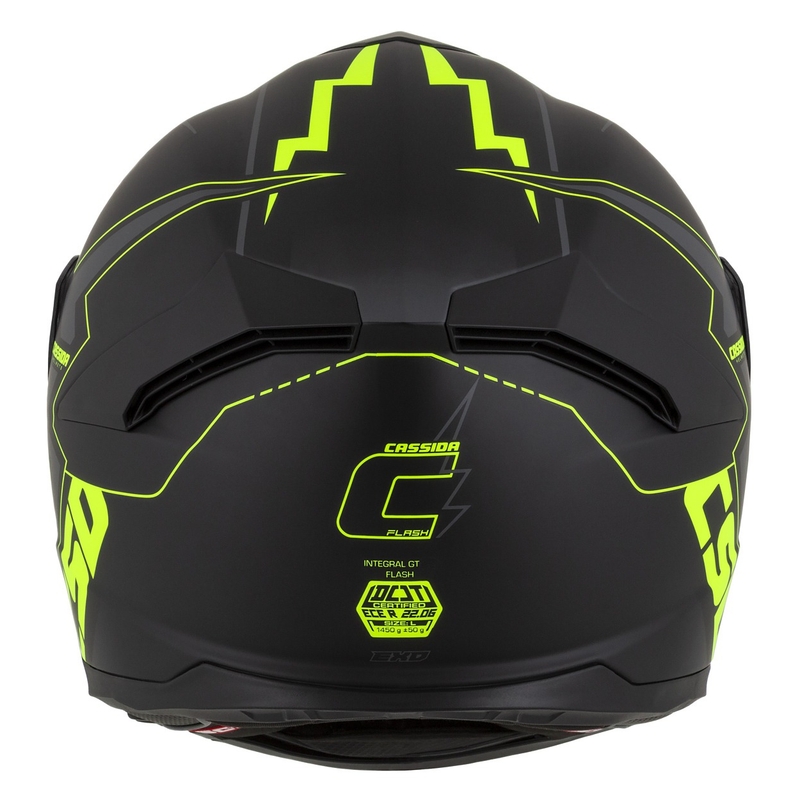 Integral mootorratta kiiver Cassida Integral GT 2.1 Flash must-fluo kollane-hall