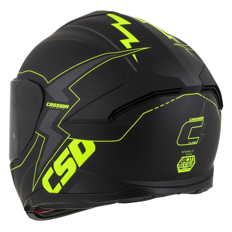 Integral mootorratta kiiver Cassida Integral GT 2.1 Flash must-fluo kollane-hall