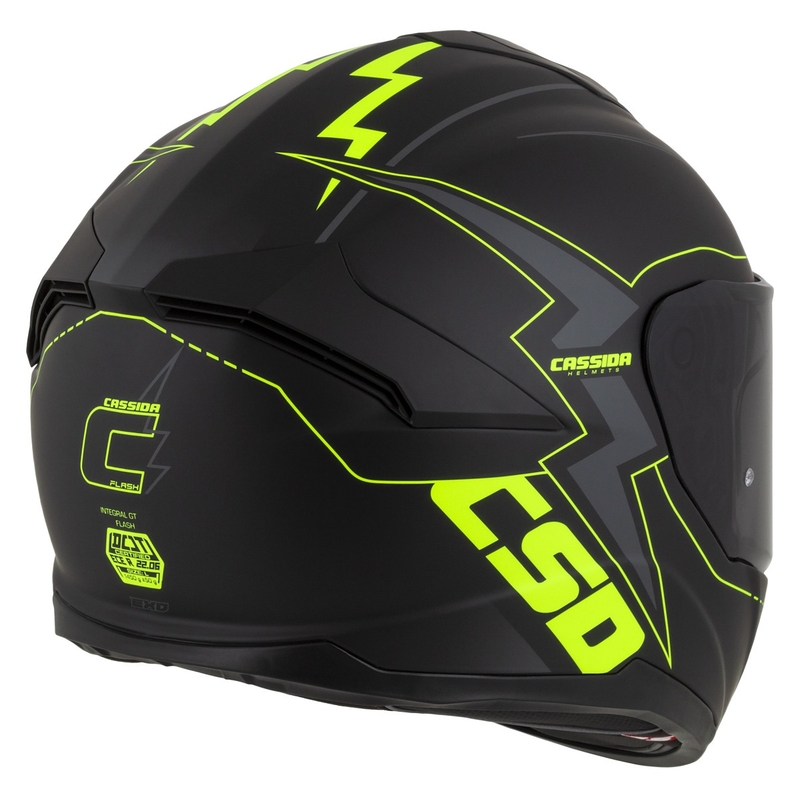 Integral mootorratta kiiver Cassida Integral GT 2.1 Flash must-fluo kollane-hall