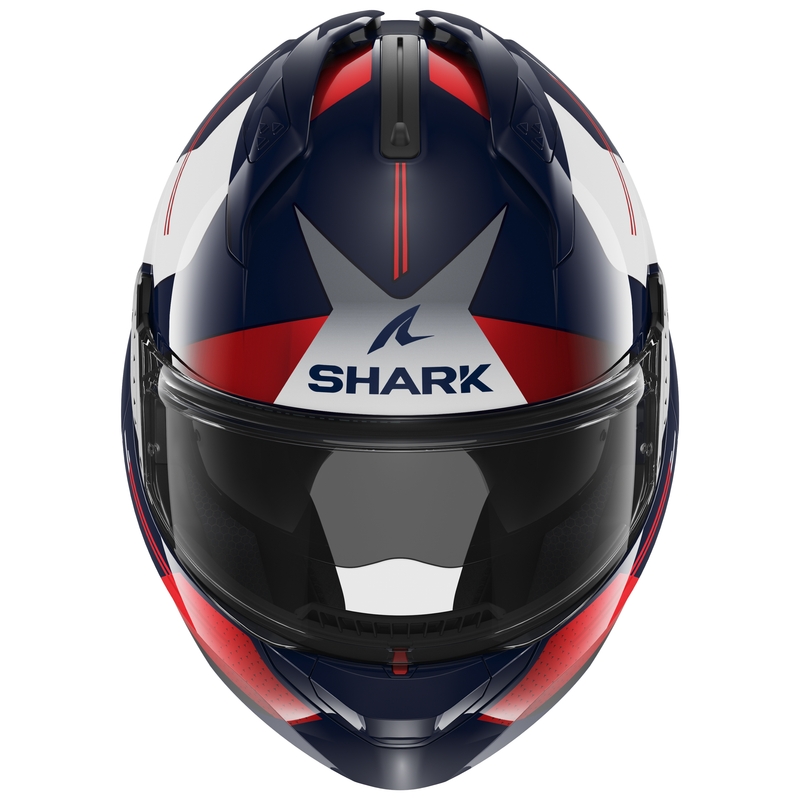 Překlápěcí přilba SHARK EVO-GT Tekline modro-bílo-červená