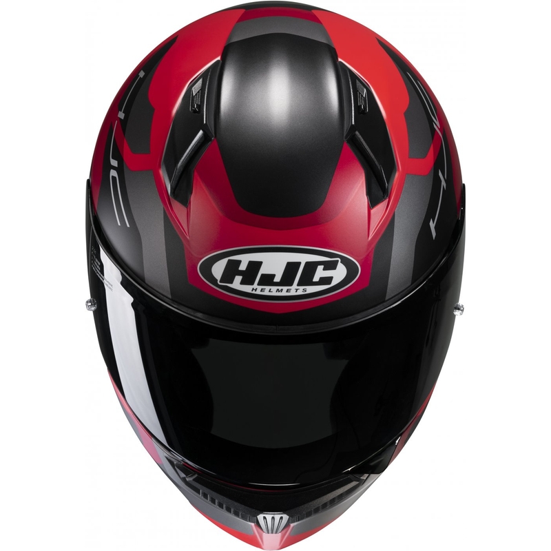 HJC C10 Tins MC1SF must-hall-punane integreeritud mootorratta kiiver