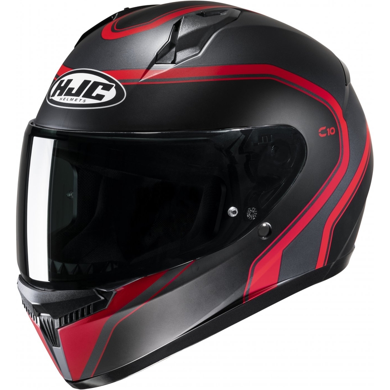 Integreeritud mootorratta kiiver HJC C10 Elie MC1SF must-punane