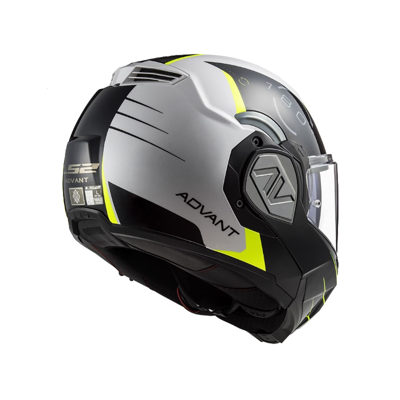 Flip-up mootorratta kiiver LS2 FF906 Advant Codex 06 must-valge-fluo kollane