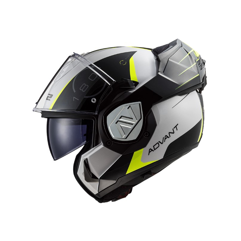 Flip-up mootorratta kiiver LS2 FF906 Advant Codex 06 must-valge-fluo kollane