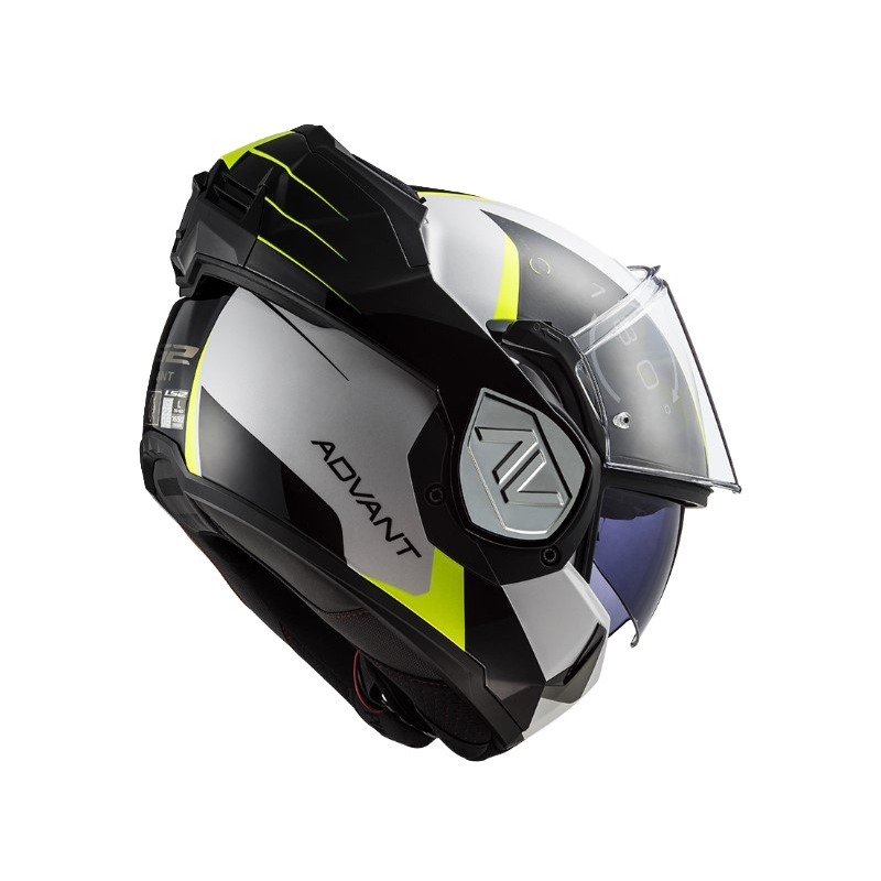 Flip-up mootorratta kiiver LS2 FF906 Advant Codex 06 must-valge-fluo kollane