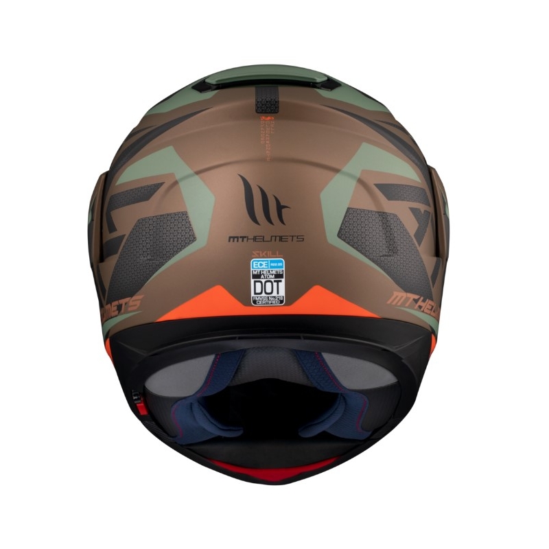 Vyklápěcí přilba na motorku MT Atom SV Skill A9 černo-zeleno-hnědá výprodej
