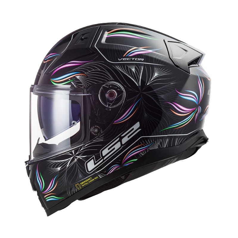 LS2 FF811 Vector II Tropical valge-violett-must integraalne mootorratta kiiver