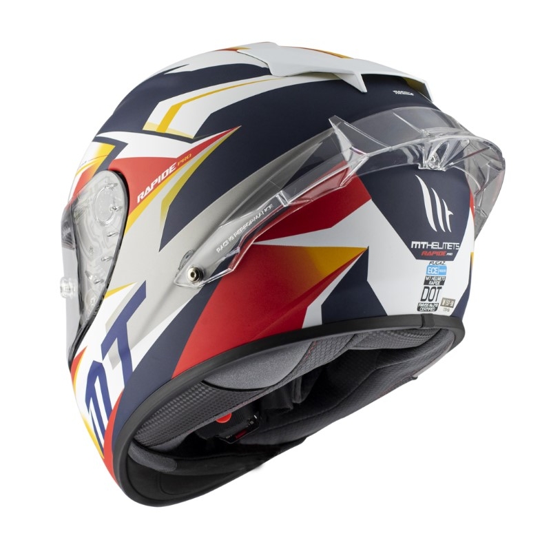 Integrální přilba na motorku MT Rapide Pro Fugaz I0 bílo-modro-červená