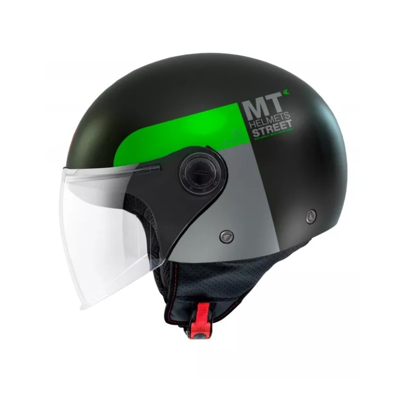 Otevřená přilba na motorku MT Street Inboard D6 černo-zelená výprodej