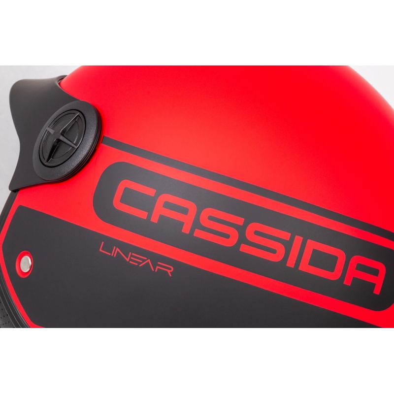 Cassida Handy Plus Linear Open mootorratta kiiver punane-must
