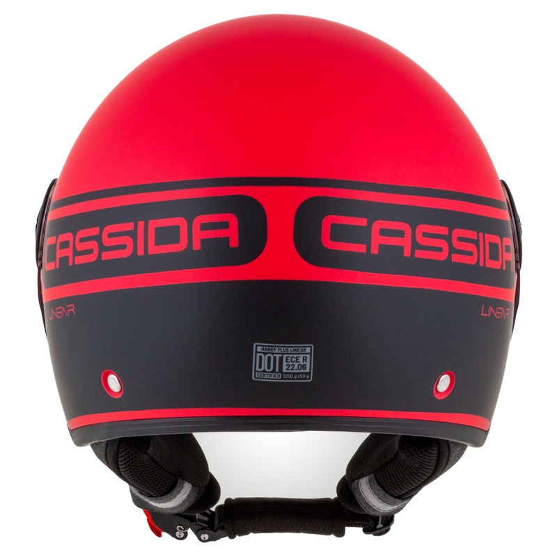 Cassida Handy Plus Linear Open mootorratta kiiver punane-must