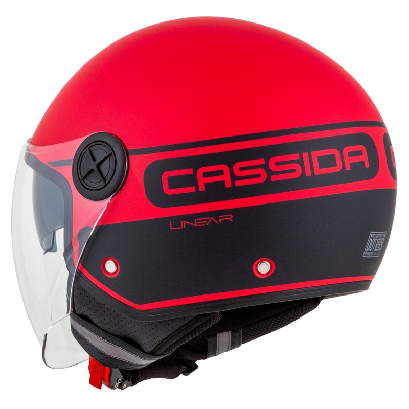 Cassida Handy Plus Linear Open mootorratta kiiver punane-must