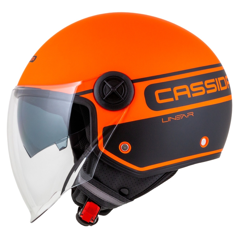 Cassida Handy Plus Linear avatud mootorratta kiiver oranž-must